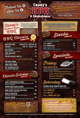 Menu photo 1 Casey's BBQ & Smokehouse Egg Harbor, WI