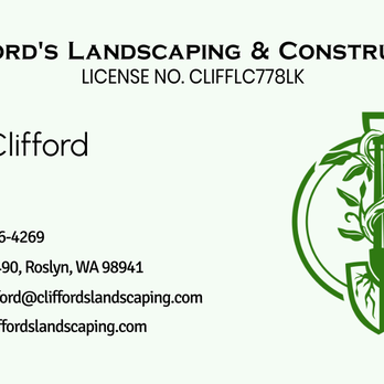 Clifford's Landscaping & Construction - business card - Landscaping Near Me Clifford's Landscaping & Construction - business card - Landscaping Near Me
