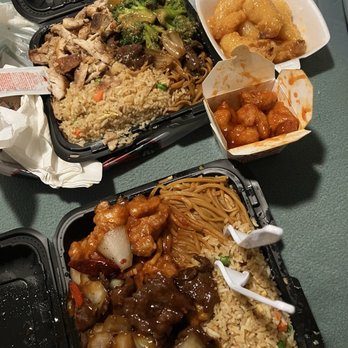 Dragon Express - 2 Plate C : (2) Orange Chicken , Teriyaki Chicken , Beef Broccoli , chowmein Noodle , Fried Rice Honey Walnut Shrimp - Chinese Near Me - Las Vegas, Nevada