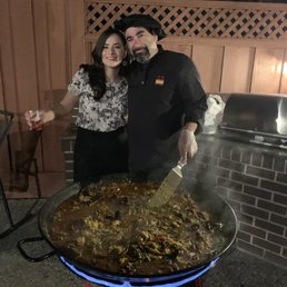 Candido making the Paella outside for 35 people! Candido making the Paella outside for 35 people!