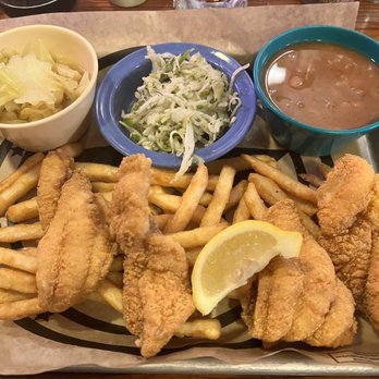 Catfish Parlour - All American Catfish Dinner with Fries, Cole Slaw, Beans, and Cabbage with Bacon - Seafood Near Me - Georgetown, Texas Catfish Parlour - All American Catfish Dinner with Fries, Cole Slaw, Beans, and Cabbage with Bacon - Seafood Near Me - Georgetown, Texas