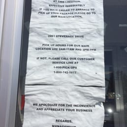 I drove to Stevenage UPS only to be redirected to pick up my package at 999 Moodie drive.  This was posted on the door.