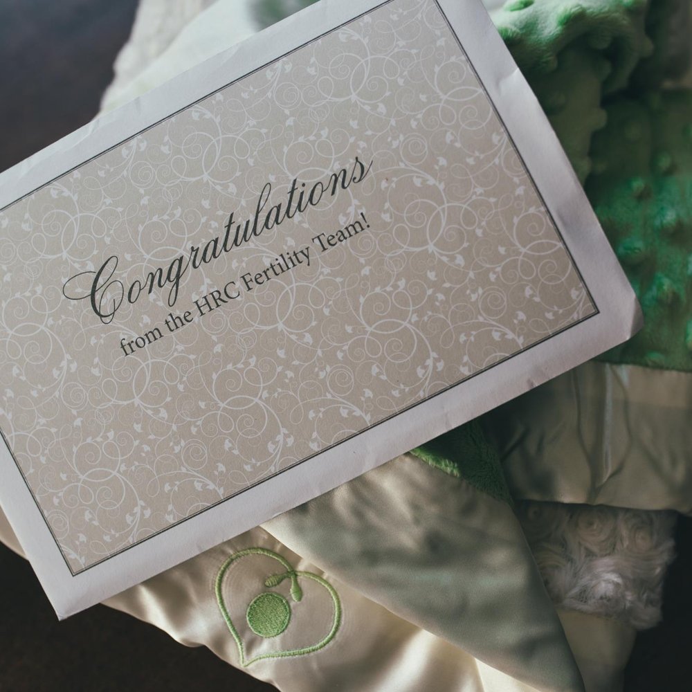 "Graduation" baby blanket gift from HRC once leaving Dr. Kolb's care and transferring to a regular OB. "Graduation" baby blanket gift from HRC once leaving Dr. Kolb's care and transferring to a regular OB.
