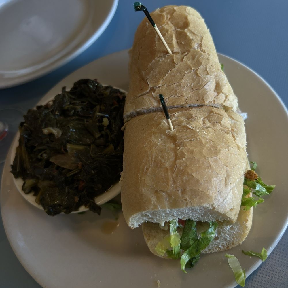 High Hat Cafe - Shrimp Poboy and the most amazing greens! - Southern Near Me - New Orleans, Louisiana High Hat Cafe - Shrimp Poboy and the most amazing greens! - Southern Near Me - New Orleans, Louisiana