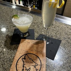 Lone Wolf Restaurant & Lounge - House made spicy margarita and a French 25