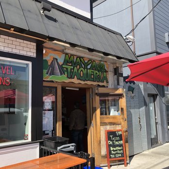 Maya Taqueria - Outside - they have limited street-side seating - Mexican Near Me - Richmond, California