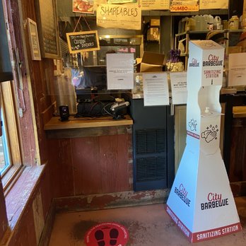 City Barbeque - Sanitizer at the front counter - Barbeque Near Me - Cary, North Carolina