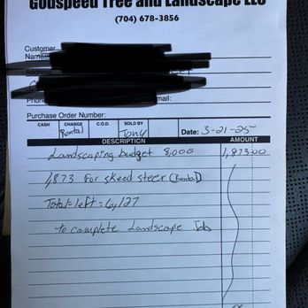 Godspeed Tree and Landscape - Invoice for deposit. Did not return - Tree Services Near Me Godspeed Tree and Landscape - Invoice for deposit. Did not return - Tree Services Near Me
