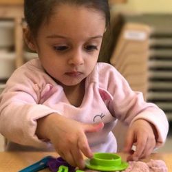 During our class, during "Spring scents and Flowers" theme, Kids of KWA made their very own lavender playdough