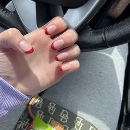Red French tip manicure $45 Red French tip manicure $45