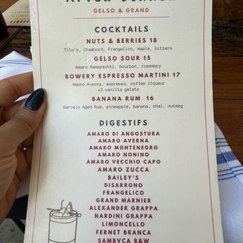 Gelso & Grand - After dinner cocktails - Italian Near Me - New York, New York