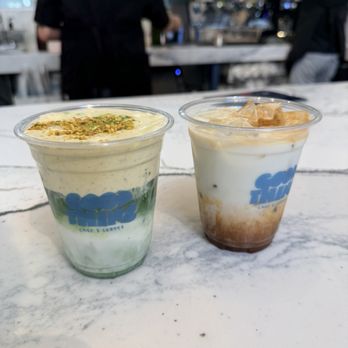 Goodthing Coffee - Iced pistachio matcha latte & vanilla latte - Coffee & Tea Near Me - Palo Alto, California