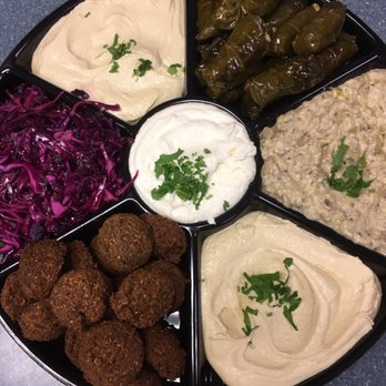 Layla's Falafel - Beautifully plated vegetarian appetizers for a party of 15. - Middle Eastern Near Me - Fairfield, Connecticut
