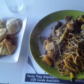 Panda Mongolian BBQ - Created my own mix of noodles , beef, pork and chicken. Lots of veggies and top it of with sesame seeds. - Mongolian Near Me - Orange, California