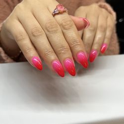 Lumi Nails and Beauty - Hot pink and red ombre