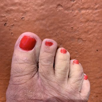 Tip & Toes Nail Spa - Polish on cuticle on big toe scab on 2nd toe! 3rd toe, terrible polish job! - Nail Salons Near Me - Winter Haven, Florida Tip & Toes Nail Spa - Polish on cuticle on big toe scab on 2nd toe! 3rd toe, terrible polish job! - Nail Salons Near Me - Winter Haven, Florida