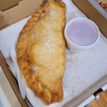 DaVinci's Pizza - "Small" (actually massive) panzerotto with marinara - Pizza Near Me - Windsor, Ontario DaVinci's Pizza - "Small" (actually massive) panzerotto with marinara - Pizza Near Me - Windsor, Ontario