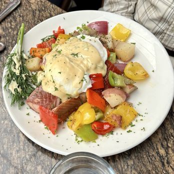 Plums Cafe - Smoked Salmon Hash - Breakfast & Brunch Near Me - Costa Mesa, California Plums Cafe - Smoked Salmon Hash - Breakfast & Brunch Near Me - Costa Mesa, California
