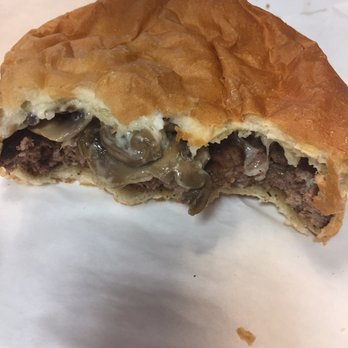 Burger House - 1/2 burger with Swiss and mushroom. Very flavorful! - Burgers Near Me - Houston, Texas Burger House - 1/2 burger with Swiss and mushroom. Very flavorful! - Burgers Near Me - Houston, Texas