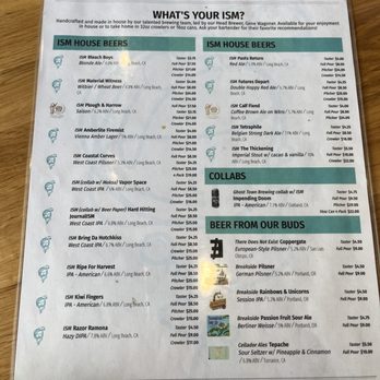 ISM Brewing & Kitchen - Beer menu - Brewpubs Near Me - Long Beach, California ISM Brewing & Kitchen - Beer menu - Brewpubs Near Me - Long Beach, California
