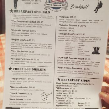 Lynn's Freedom Cafe - Menu 1 - Coffee & Tea Near Me - Hamilton, Ohio