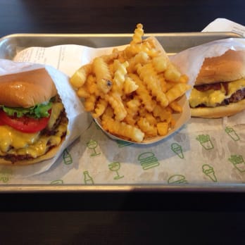 Shake Shack Winter Park - Double with cheese, single with cheese, and some fries. - Burgers Near Me - Winter Park, Florida Shake Shack Winter Park - Double with cheese, single with cheese, and some fries. - Burgers Near Me - Winter Park, Florida