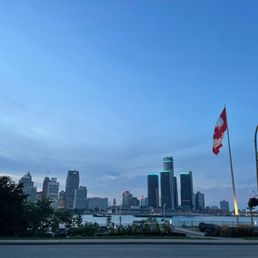 View from The Keg - Windsor Riverfront - Hello Detroit! View from The Keg - Windsor Riverfront - Hello Detroit!