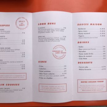 Cot Cot - Menu - Chicken Shop Near Me - Paris, 75