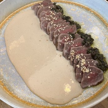My Fucking Restaurant - Iberian Presa Tataki with Tuna Sauce - Gluten-Free Near Me - Barcelona, B My Fucking Restaurant - Iberian Presa Tataki with Tuna Sauce - Gluten-Free Near Me - Barcelona, B