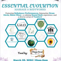 Essential Evolution Massage and Bodywork - Event flyer for March 22 2025
