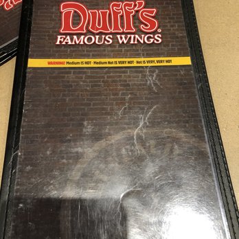 Duff's Famous Wings - Menu February 2018 - Chicken Wings Near Me - Toronto, Ontario