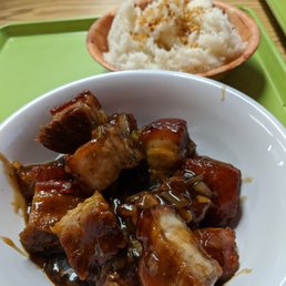 Crispy pork adobo with rice Crispy pork adobo with rice