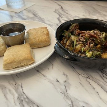Goodfolks - Honey butter biscuits and honey sriracha brussel sprouts. - Comfort Food Near Me - Georgetown, Texas Goodfolks - Honey butter biscuits and honey sriracha brussel sprouts. - Comfort Food Near Me - Georgetown, Texas