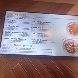 Menu on wall Menu on wall