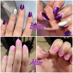 Luxer Nails Lounge - My nails before and what I ended up with.