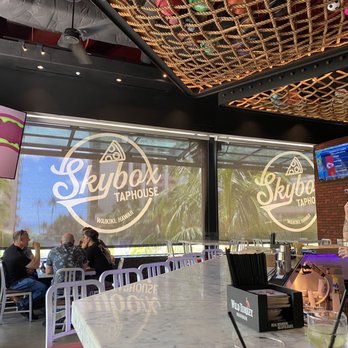 Skybox Taphouse - Drop down screens for when the sun gets too bright - Pizza Near Me - Honolulu, Hawaii Skybox Taphouse - Drop down screens for when the sun gets too bright - Pizza Near Me - Honolulu, Hawaii