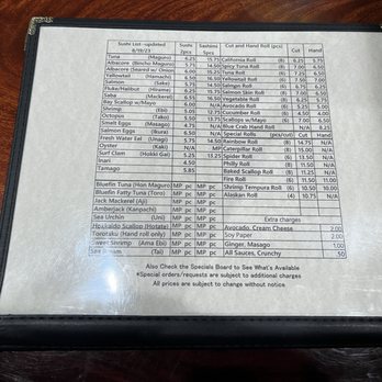 Kisetsu Restaurant - Sushi menu - Japanese Near Me - Claremont, California