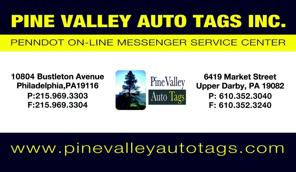 PINE VALLEY AUTO TAGS & INSURANCE AGENCY 6419 Market St, Upper Darby