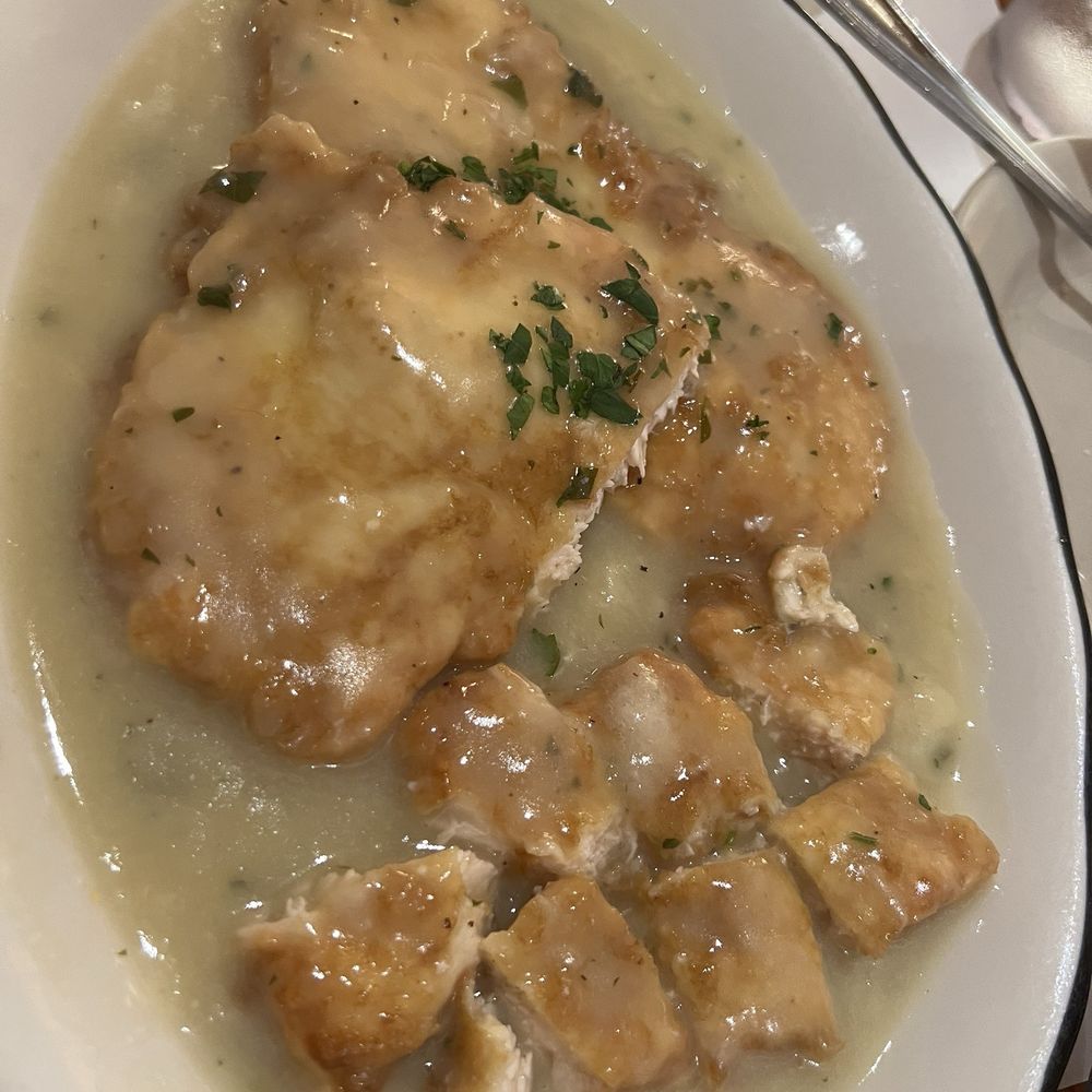 Luna Italian Cuisine - Chicken Frances's my husbands dinner was delish Also with side of pasta penne and so filling - Italian Near Me - Stuart, Florida