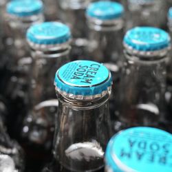 Bottling hand mixed cream soda