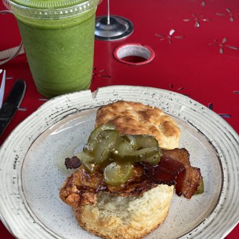 Grub Durham - Best Bird Biscuit, smoothie at the back - Southern Near Me - Durham, North Carolina
