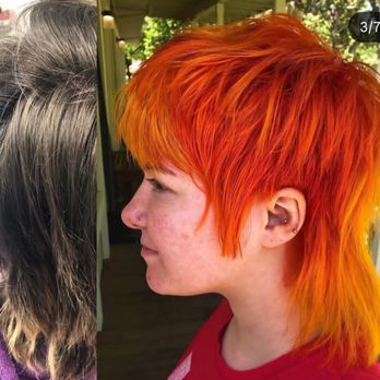 Atomic Babes - I asked her to put fire on my head. I got so many awesome compliments and was compared to Hayley Williams of Paramore - Hair Salons Near Me - Sonora, California
