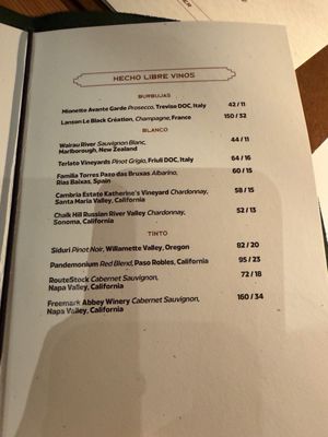 Menu photo 2 Hecho Libre Scottsdale, AZ