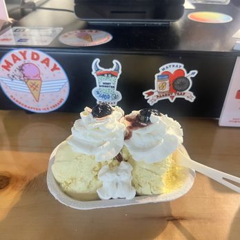 Mayday Ice Cream - PassionFruit Golden Turmeric double scoop - Coffee & Tea Near Me - Lakeland, Florida Mayday Ice Cream - PassionFruit Golden Turmeric double scoop - Coffee & Tea Near Me - Lakeland, Florida