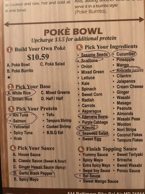 Menu photo 3 Poke Bowl Bel Air, MD