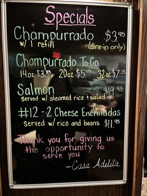 Menu photo 2 Casa Adelita La Habra, CA Menu photo 2 Casa Adelita La Habra, CA