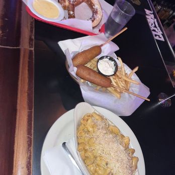 Hungry Tiger - Mac n BakedMac & Cheese vegan corn dogs and Soft Pretzel - Bars Near Me - Portland, Oregon