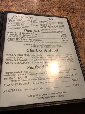 Menu photo 4 Smile's Seafood Cafe Prince Rupert, BC