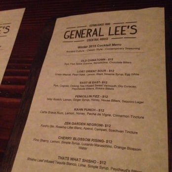 General Lee's - Menu - Cocktail Bars Near Me - Los Angeles, California General Lee's - Menu - Cocktail Bars Near Me - Los Angeles, California