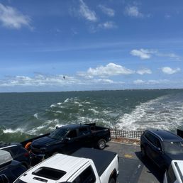 Ferry full of cars headed to Ocracoke Island. Ferry full of cars headed to Ocracoke Island.